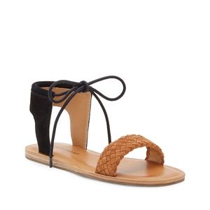 NWB Lucky Brand Adannta Brown Sandal Lace Suede